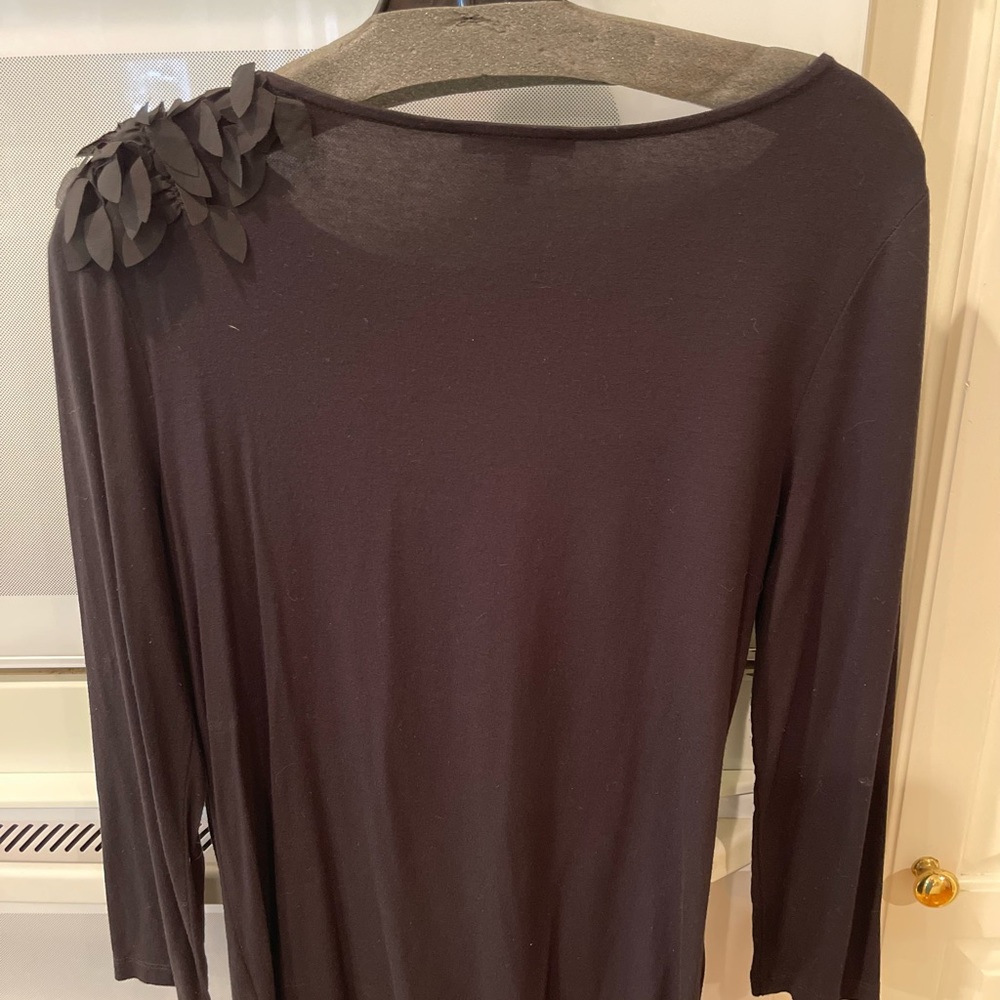 Anne Klein Black Top with detail sheer on shoulder - Picture 6 of 9